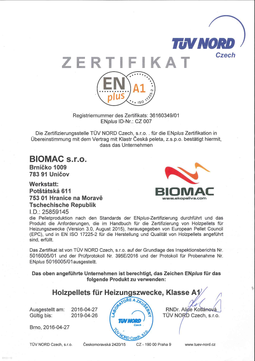 BIOMAC hranice tuv pellets enplus 2019 de